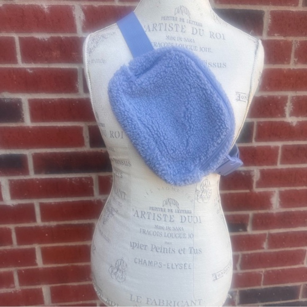Cozy Blue Sherpa Crossbody Bag